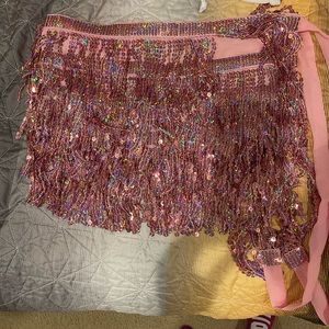 Tassel pink skirt